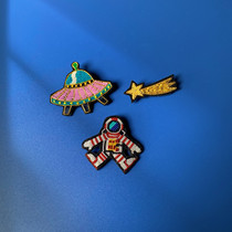 Joker hand-embroidered universe stars UFO meteor astronaut brooch cartoon accessories badge bag decoration tide