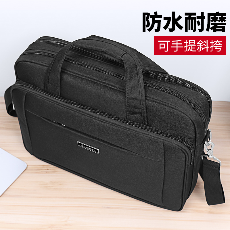 Oxford Cloth Briefcase Men's Large Capacity Business Portable Single Shoulder Bag Inclined Satchel Canvas Men Waterproof Computer Bag