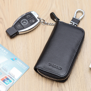 Da đa chức năng túi chìa khóa của nam giới đơn giản và thực tế công suất lớn purse thẻ bag da key bag nam eo