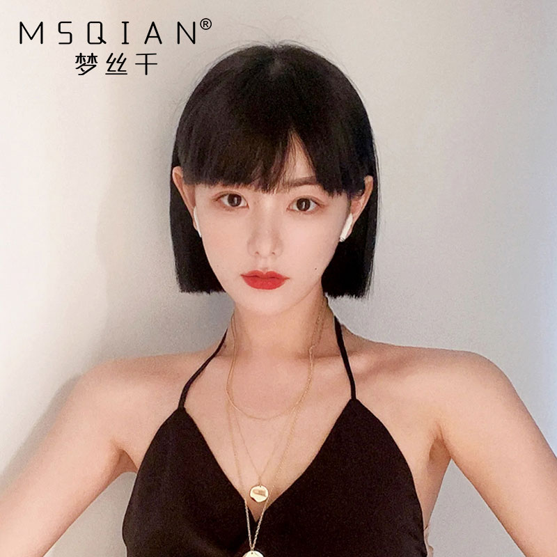 Wig short hair female real hair full head set real hair silk wave wave head comics banghai 2021 fashion New