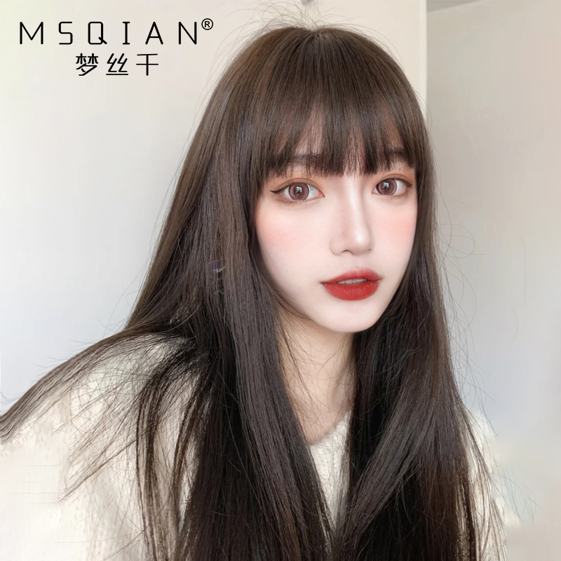 Wig Woman Long Hair Real Hair Full-hood Live-action Hair Silk Natural Summer Comics Ryu Sea Black Long Straight Lace Double Delivery Pin