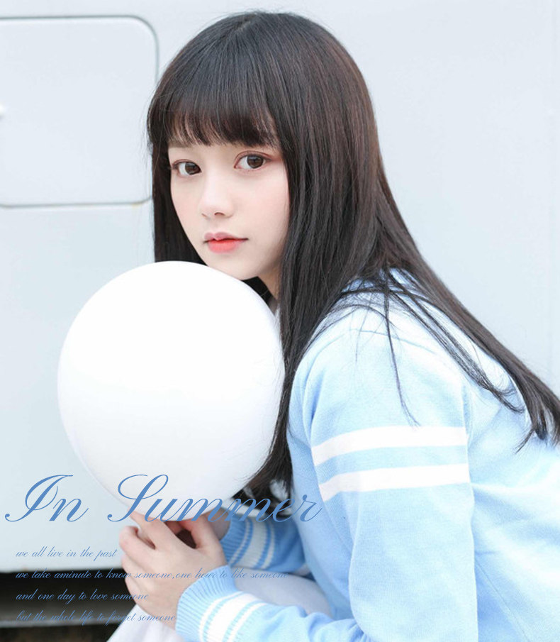 真發齊厚瀏海假瀏海假發片隱形修臉手織無痕二次元一刀切齊瀏海 露天拍賣