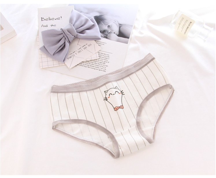 Quần lót nữ cotton eo thấp nữ cotton cotton sinh viên dễ thương thoải mái thoáng khí tam giác quần short đầu đồ lót xuất khẩu