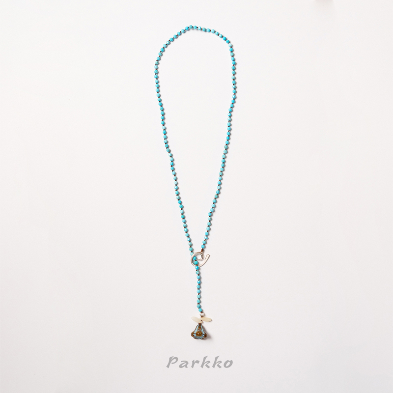 Sacred Mountain and Flowers Blue Turquoise Sandbell Flower Natural Tiger Eye Phalaenopsis Orchid Braided 925 Silver Flower Necklace Summer Gift Sacred Mountain and Flowers Blue Turquoise Sandbell Flower Natural Tiger Eye Phalaenopsis Orchid Braided 925 Silver Flower Necklace Summer Gift