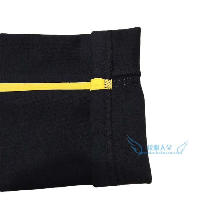 Tùy chọn mùa hè siêu mỏng tùy chọn quần cotton màu đen đồng phục học sinh quần thể thao với một thanh màu vàng bên thẳng quần áo đồng phục học sinh mùa hè
