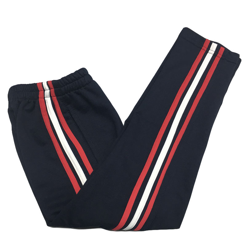 Tùy chỉnh mùa hè mới siêu mỏng mẫu cotton sâu xanh đỏ đỏ đỏ quần thể thao quần thẳng đồng phục học sinh thoải mái thời trang trẻ em cao cấp