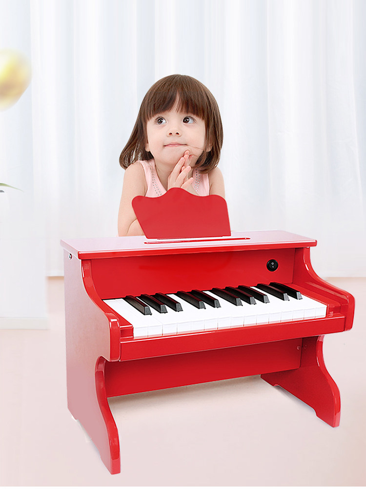 Children's wooden small piano toys early education electronic piano beginners 1-2-3-4-Gifts for 5-year-old baby boys and girls