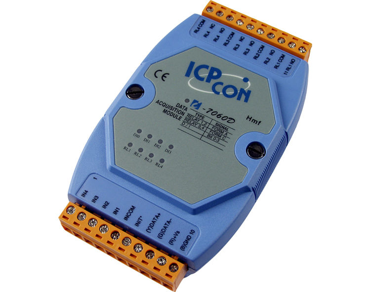 New original Hongge I-7060D 4-way isolated digital input 4-way relay output