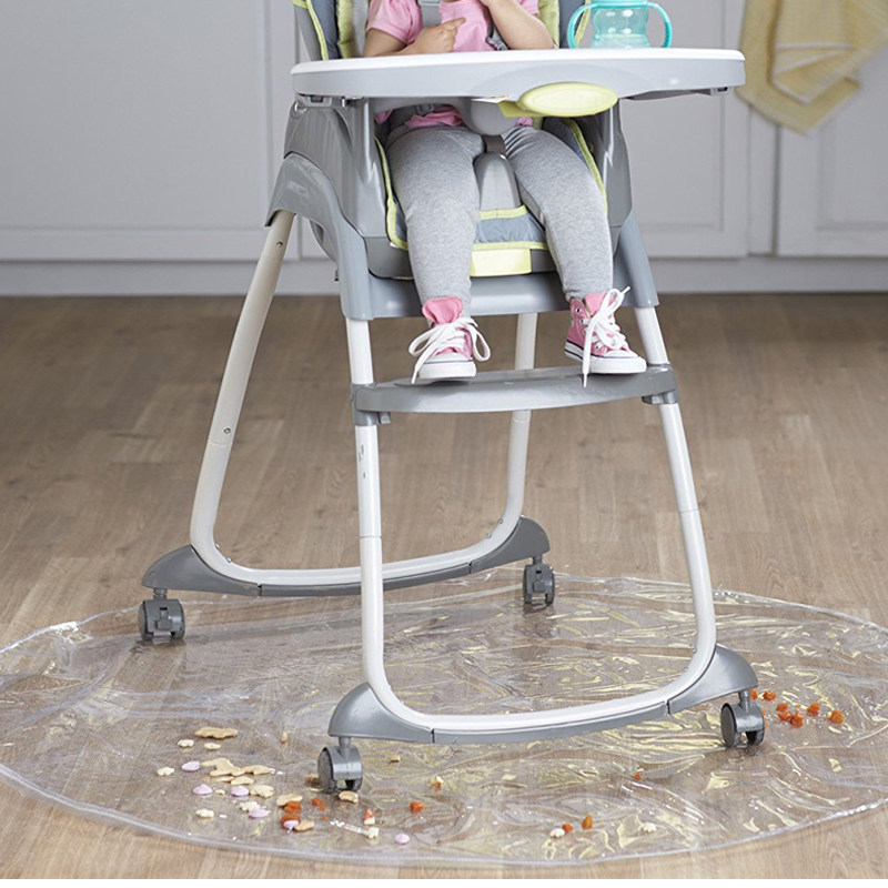 Baby baby eating anti-dirty ground mat transparent bb children dining chair cushion game pad anti-oil anti-slip crawl cushion waterproof