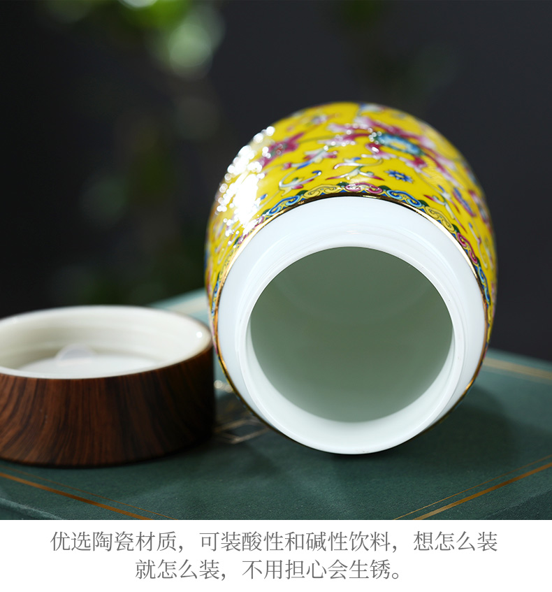 Jingdezhen ceramic cups colored enamel travel with heat insulation cup double water cup with cover glass box office