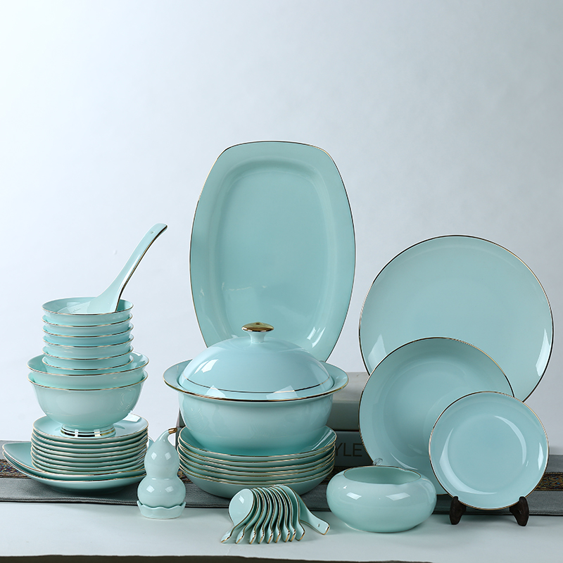 Ipads bowls dish suits for home dishes spoon combination creative up phnom penh celadon bowls of jingdezhen ceramic plate