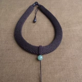 Чокер, ожерелье из шнура, подвеска, изумрудный ремешок