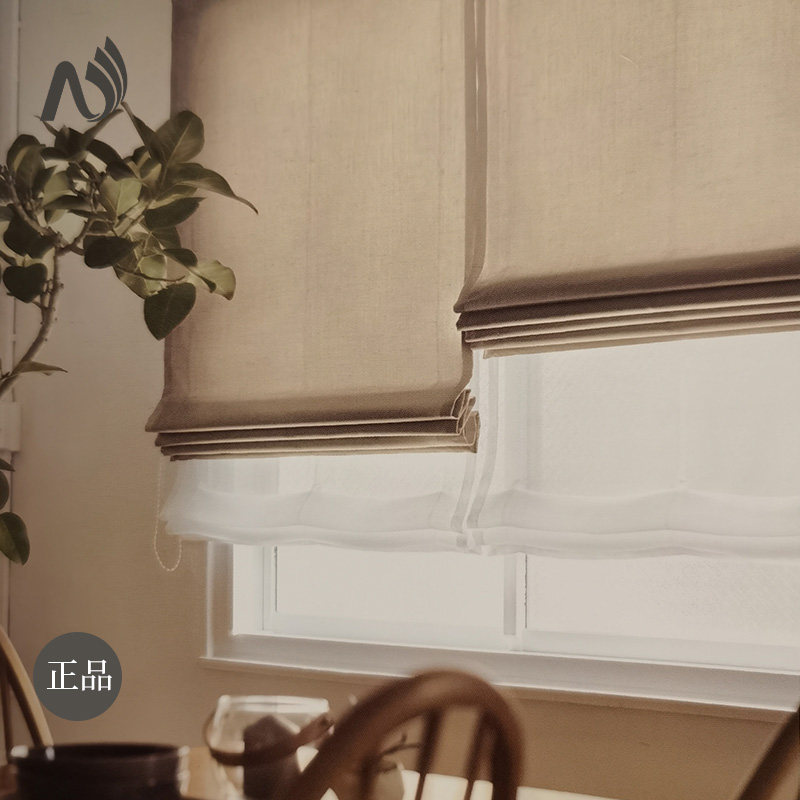 2021 new Japanese import curtains Semi-shading Floating Windows Anise Window Anise Windows Ground Windows Pure color Modern minimalist Roman Curtain