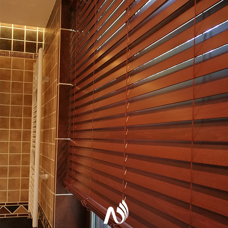 Tachikawa solid wood household blinds Office balcony Study Bedroom Folding shading drawstring adjustment lifting roll