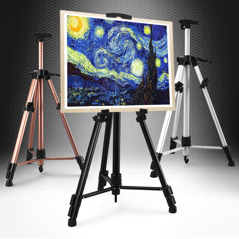 Easel bracket folding drawing board 4K hand cranked professional tools a full set of portable sketch sketching set aluminum alloy retractable triangle painting supplies shelf art students children iron oil painting Special