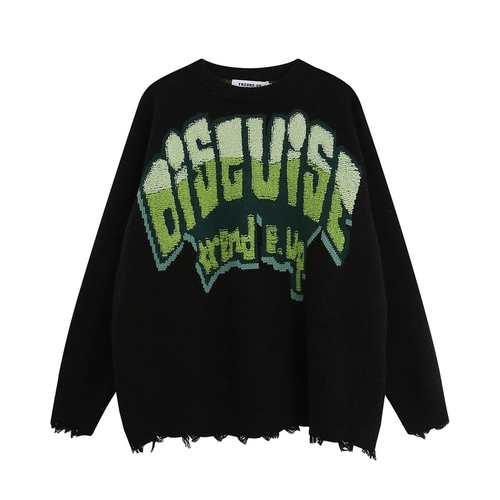 Оригинальный ретро бархатный трикотажный свитер в стиле хип-хоп подходит для мужчин и женщин для отдыха, европейский стиль