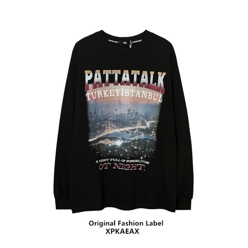 Оригинальный осенний лонгслив, толстовка, оверсайз