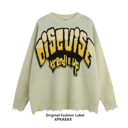 Оригинальный ретро бархатный трикотажный свитер в стиле хип-хоп подходит для мужчин и женщин для отдыха, европейский стиль