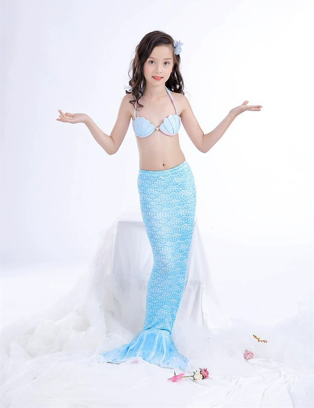 Áo tắm cho bé gái đuôi cá 2018 mới cho bé gái ba mảnh áo tắm chia đôi áo tắm nàng tiên cá phù hợp với áo tắm