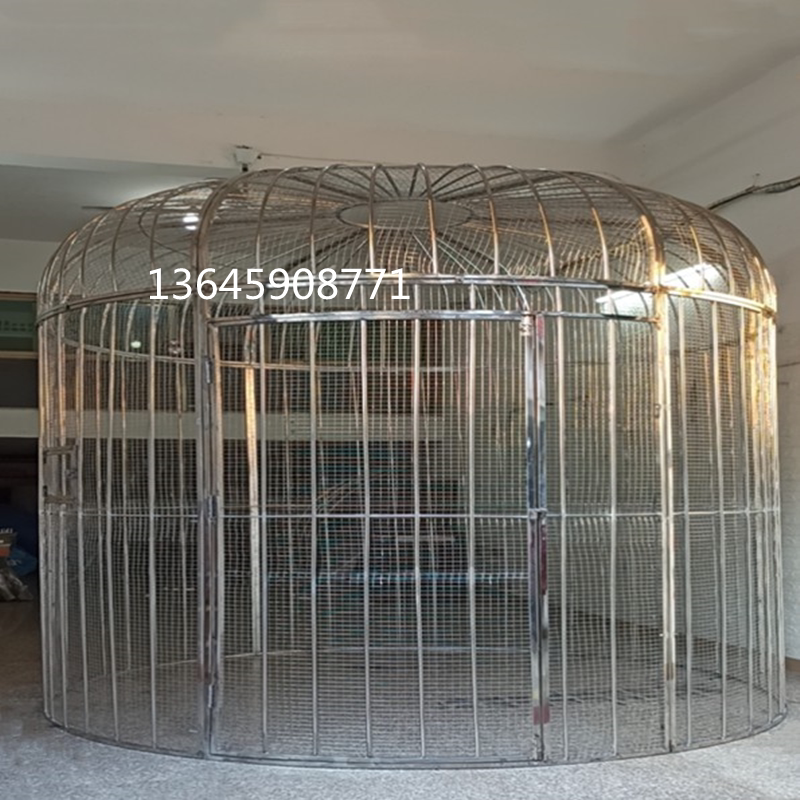 Stainless Steel Outdoor Bird Cage Peacock Large Cage Garden Minjuku Scenic Area Sightseeing Cage Cold Kiosk Nightclub Dining Room Cage Custom