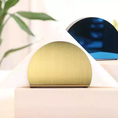 Golden semicircular stainless steel table tissue rack Nordic ins Wind dining room cafe desktop tissue clip custom