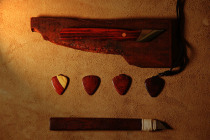 Uncle Wus handmade pick solid wood resin glue