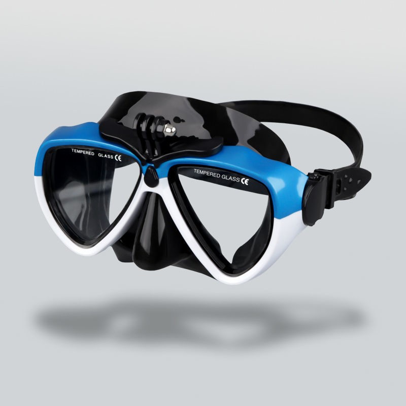 High definition anti-fog and water protection nose diving mirror snorkeling equipment camera bracket Myopia Swimming Goggles suction ventilator mask