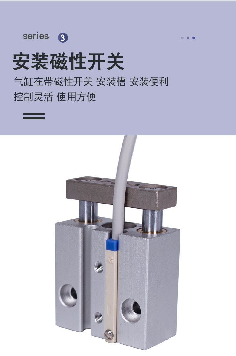 BADIKA Geführter Pneumatischer Mini-Zylinder TCM10X30S – Mit Magnetring Und Signalgeber