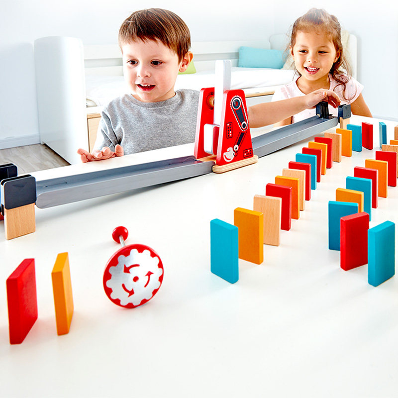 Hape Machinery Domino Giant Arm Kit Baby Boy's Puzzle Force Bone card Building Toys for Men and Women