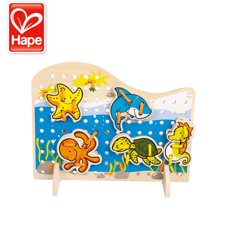 Hape Ocean Threading Game Children's Intellectual Toy Baby Wooden Infant Boys Girls Foster and Develop Beneficial