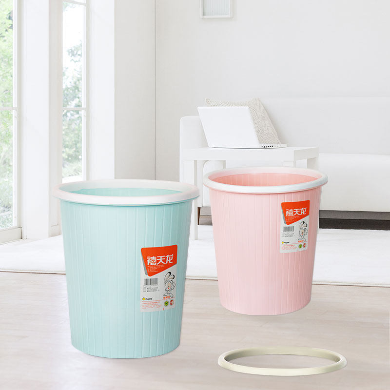 Jubilee Tianlong round trash can with press ring garbage can paper kitchen kitchen coverless toilet bucket T-3018 3019