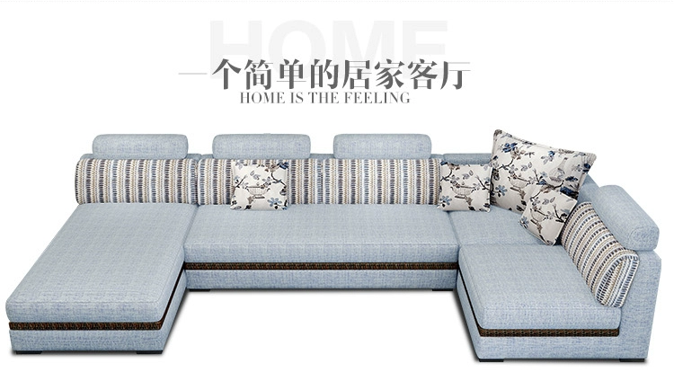 sofa vải đơn vị kết hợp ba-bit kích thước của phòng khách với chaise kép mùa hè và mùa đông tấm nho sofa vải có thể giặt - Ghế sô pha