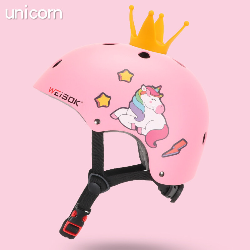 Children's roller skating helmet skateboard bicycle riding protection unicorn baby balance car boy and girl helmet