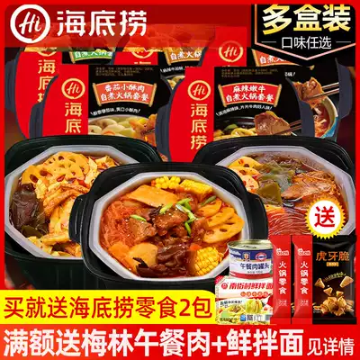 Haidilao self-cooked small hot pot lazy midnight snack self-heating self-service fast food oversized portable one box 24 boxes