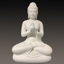 Natural Han White Jade Hand Carved Buddha Figure Buddha Figurines Swaying Pieces Original Stone Whole Material Five Square Buddha Home Worship Ornaments