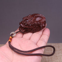 Dragon fish hand handle fish dragon pendant Indian small leaf red sandalwood old wood carving mahogany Arwood crafts mahogany dragon fish