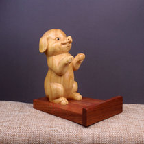 Lucky pig mobile phone stand boxwood solid wood mobile phone creative stand Lazy wooden mobile phone holder Universal mobile phone holder