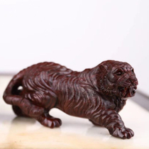 Indian small leaf red sandalwood carving Tiger ornaments home red wood twelve zodiac animal mahogany tiger play pieces
