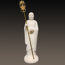 Natural Han white jade raw stone whole material hand engraving large willing to hide king Bodhisattva land Tibetan king bichuru statue