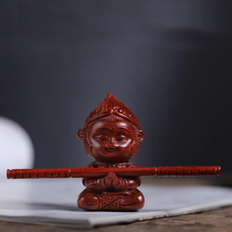 Indian small leaf red sandalwood Qi Tiandaisheng Monkey King car ornaments mahogany handlebar wooden monkey car decoration