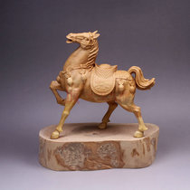 Boxwood carved horse ornaments solid wooden horse ornaments Carved crafts Wooden horse ornaments Home accessories