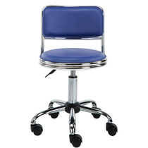 Wheeled office computer chair Household small non-armrest lifting backrest Desk pulley swivel chair Work stool