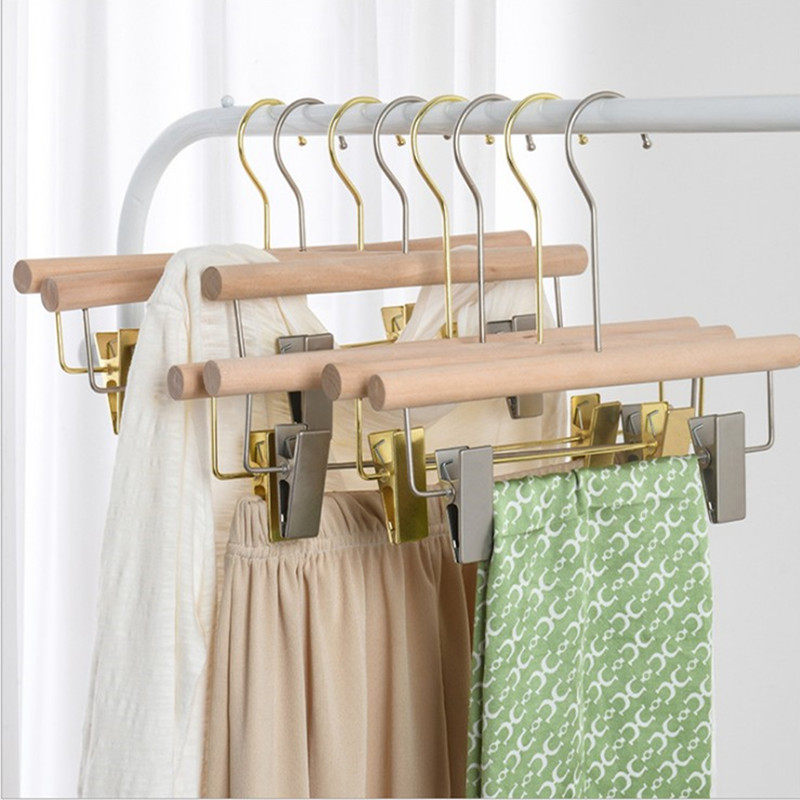 Clothing Shop Clothes Clothes Clothes Clothes Girls Clothes Shop Non-slip Clothes Hanger Wood Nordic Original Wood Color Children Round Rod Hanger Pants Clip