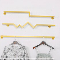Clothing store wrought iron wall display stand gold girls clothing store hanger wall-mounted personality hanging display shelf