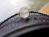 Warring States old crystal beads ~ cut sapphire necklace