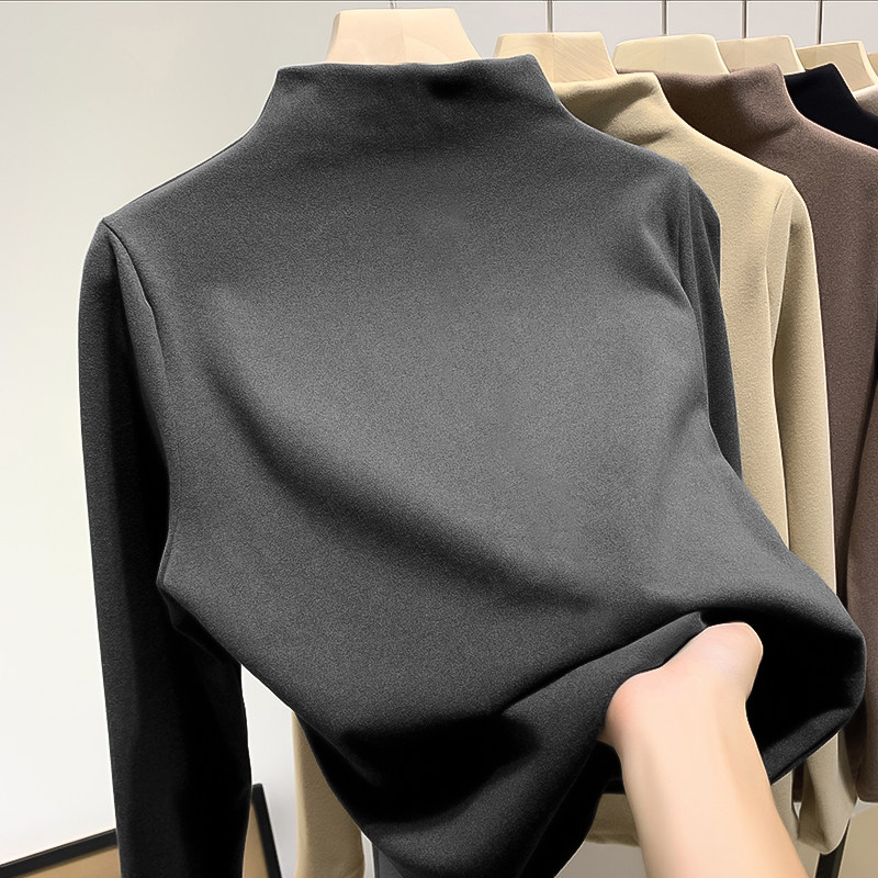 Gaoyan looks great, the details are exquisite~ Keep it for yourself. Double-sided German velvet new women's autumn and winter warm t-shirt