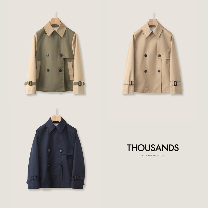 Three Thousand | Max's Signature Double-Wear Trench Coat/Italian Limonta Waterproof Cotton Laminated Short Style Bd649 Three Thousand | Max's Signature Double-Wear Trench Coat/Italian Limonta Waterproof Cotton Laminated Short Style Bd649