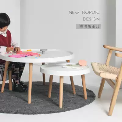 Coffee table Nordic simple modern creative small apartment living room round coffee table combination ins white bay window small tea table