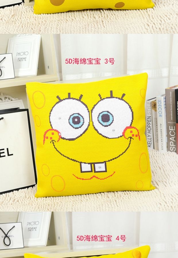 5D chính xác in chéo thêu gối xốp bé phim hoạt hình anime dễ thương đệm phòng ngủ để gửi trẻ em lễ - Công cụ & phụ kiện Cross-stitch tranh thêu chữ thập chưa thêu