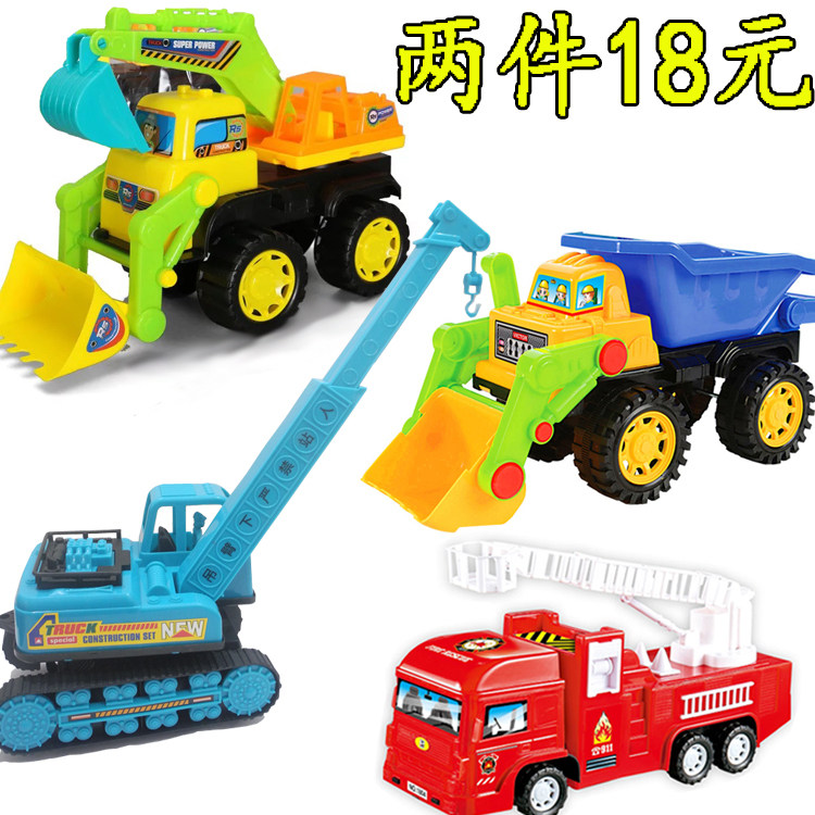 Children's forklift Sand shovel bulldozer Dump truck Digging excavator Toy large sliding engineering car Inertial crane